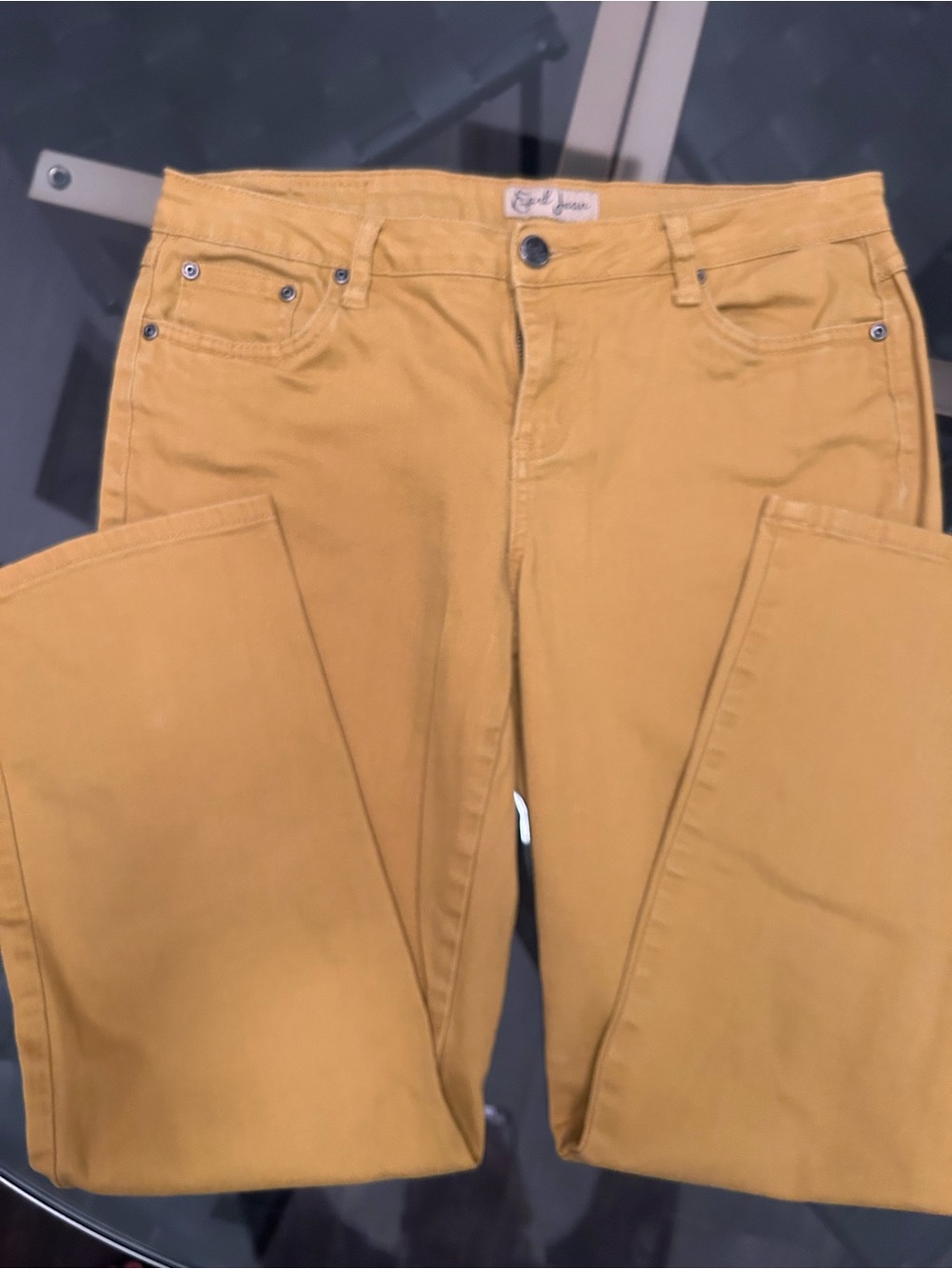 Earl Jeans Women's Straight-Leg Jeans in Mustard size 12 petite